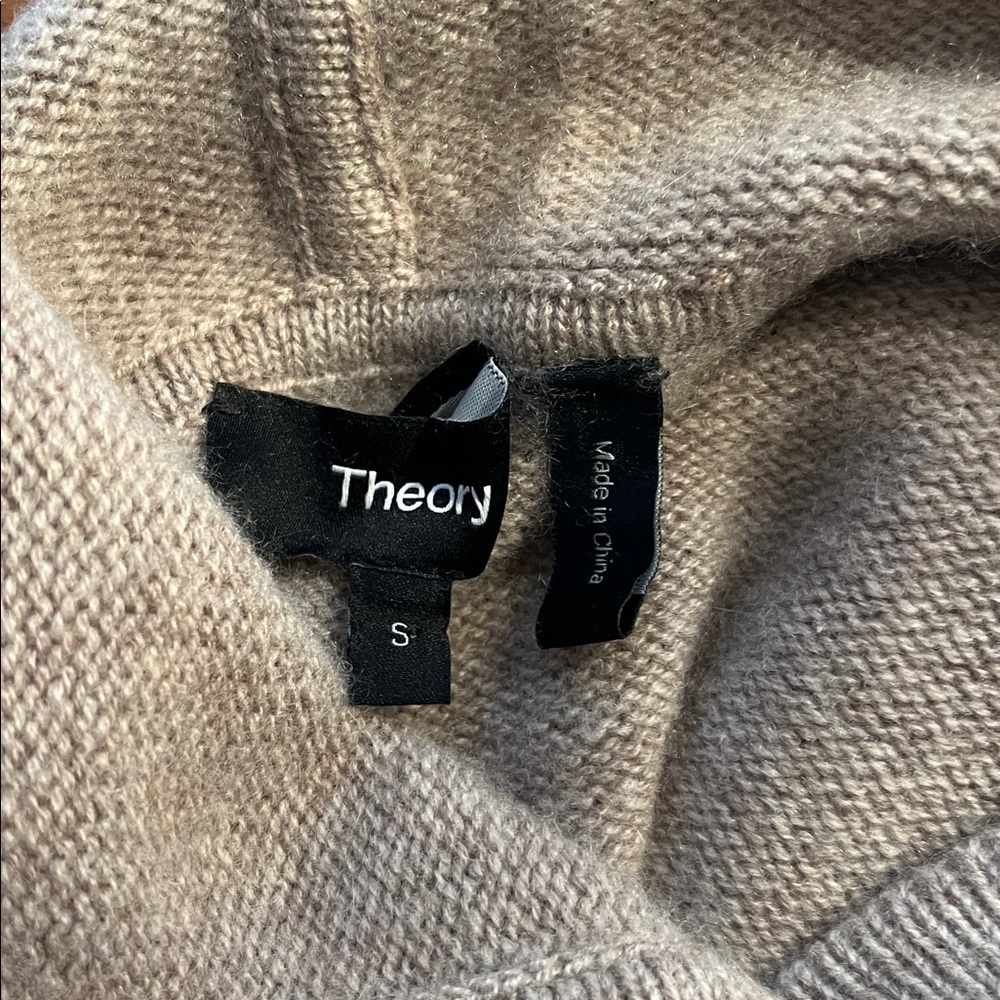 Theory | RARE Cashmere crop hoodie | Oat Melange | Size S - Picture 4 of 8